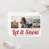 Lass es Schnee 3 Foto Collage Weihnachten Karte (Vorderseite/Rückseite Beispiel)