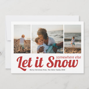 Lass es Schnee 3 Foto Collage Weihnachten Karte