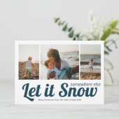 Lass es Schnee 3 Foto Collage Weihnachten Karte (Stehend Vorderseite)