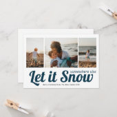 Lass es Schnee 3 Foto Collage Weihnachten Karte (Vorderseite/Rückseite Beispiel)