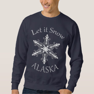 Lass es Schnee Alaska Mens Navy Blue Sweatshirt