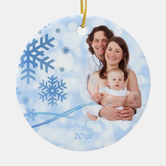 Lass es Schnee Blue Weihnachtsschmuck (Vorne)