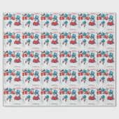 Lass es Schnee Cartoon Snowman Geschenkpapier (Flach)