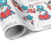 Lass es Schnee Cartoon Snowman Geschenkpapier (Rolleneckpunkt)