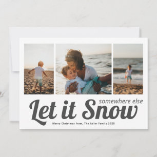 Lass es Schnee Foto Collage Weihnachten Karte