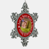 Lass es Schnee Foto Template Snowflake Weihnachten Schneeflocken Zinn-Ornament (Links)