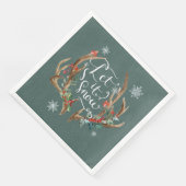 Lass es Schnee/Hirschgefechte mit Blume Serviette (Ecke)