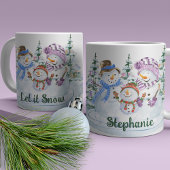 Lass es Schnee Niedlich Snowman Personalisiert Wei Kaffeetasse