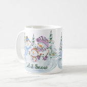 Lass es Schnee Niedlich Snowman Personalisiert Wei Kaffeetasse (Vorderseite Links)