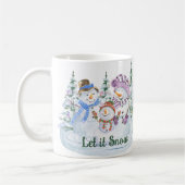 Lass es Schnee Niedlich Snowman Personalisiert Wei Kaffeetasse (Links)