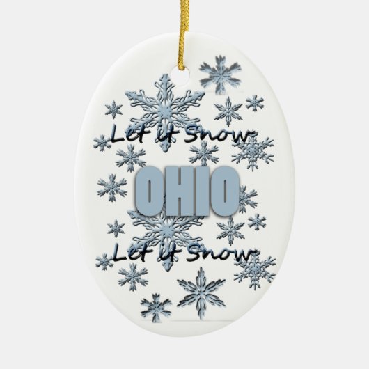 Lass es Schnee Ohio Weihnachtsschmuck (Vorne)