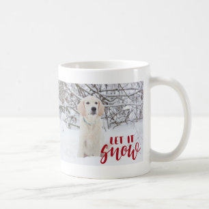 Lass es Schnee Rot Weiß Benutzerdefiniertes Foto W Kaffeetasse