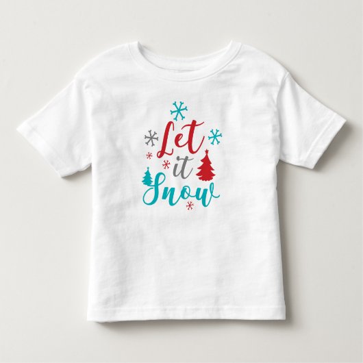 Lass es Schnee, Schneeflocken, Bäume, Weihnachten, Kleinkind T-shirt (Vorderseite)