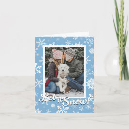 Lass-es-Schnee-Schneeglöckchen-Urlaubskarte mit Fo Feiertagskarte