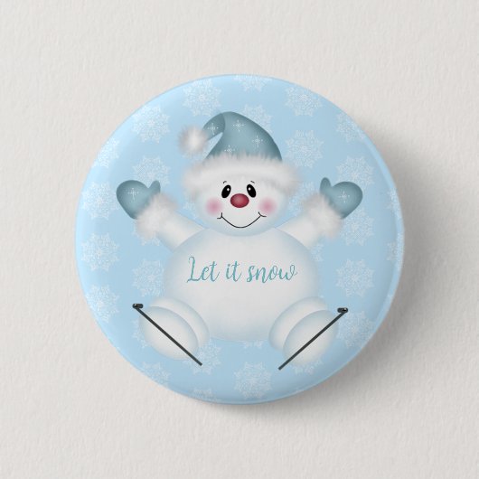 Lass es Schnee Snowman Button (Vorderseite)