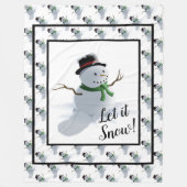 Lass es Schnee Snowman Fleecedecke (Vorderseite)