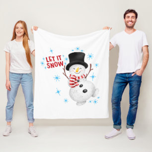 Lass es Schnee Snowman Fleecedecke