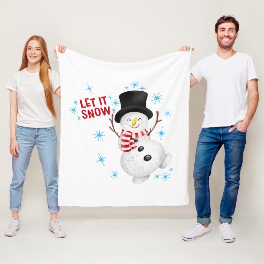 Lass es Schnee Snowman Fleecedecke (Beispiel)