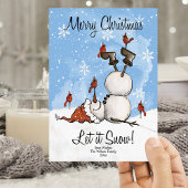 Lass es Schnee Snowman Frohe Weihnachten 3 Foto