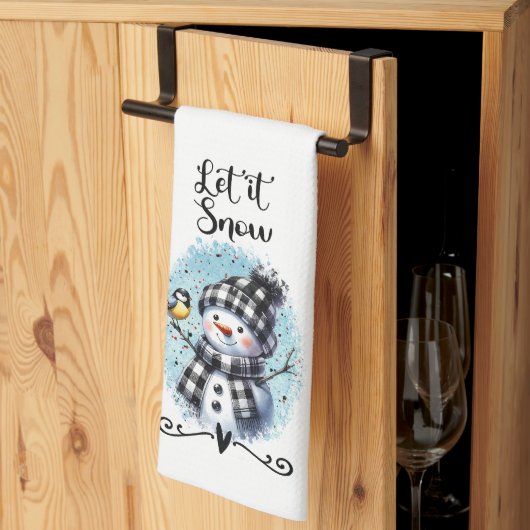 Lass es Schnee Snowman Geschirrtuch (Drittel gefaltet)