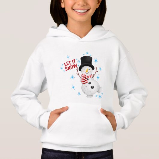 Lass es Schnee Snowman Hoodie (Vorderseite)