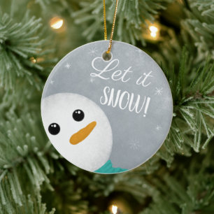 Lass es Schnee Snowman Keramik Ornament
