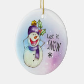 Lass es Schnee Snowman Keramik Ornament (Rechts)