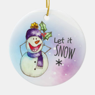 Lass es Schnee Snowman Keramik Ornament
