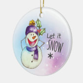 Lass es Schnee Snowman Keramik Ornament (Links)