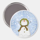 Lass es Schnee Snowman Magnet (Vorderseite/Rückseite)