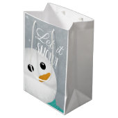 Lass es Schnee Snowman Mittlere Geschenktüte (Vorderseite Schrägansicht)