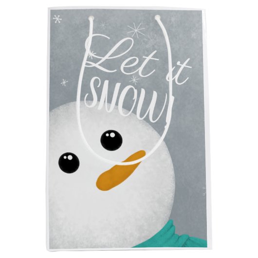 Lass es Schnee Snowman Mittlere Geschenktüte (Vorderseite)