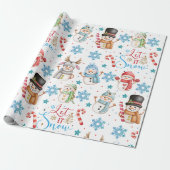 Lass es Schnee Snowman Pattern Weihnachten Geschenkpapier (Ungerollt)