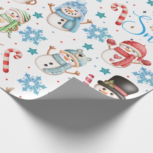 Lass es Schnee Snowman Pattern Weihnachten Geschenkpapier (Ecke)