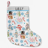 Lass es Schnee Snowman Pattern Weihnachten Kleiner Weihnachtsstrumpf (Vorderseite)