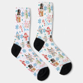 Lass es Schnee Snowman Pattern Weihnachten Socken (Rechts)