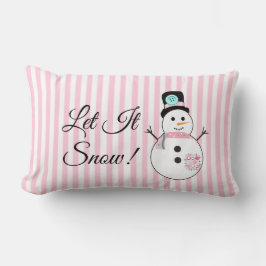 Lass es Schnee Snowman Pink Weihnachtskissen Lendenkissen