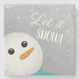 Lass es Schnee Snowman Steinuntersetzer
