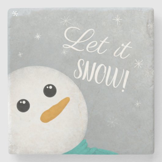 Lass es Schnee Snowman Steinuntersetzer (Vorderseite)