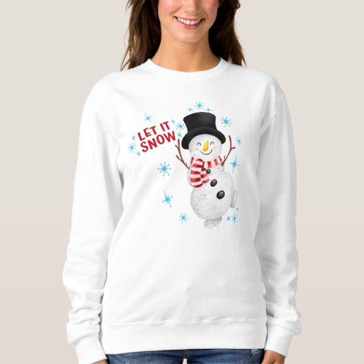 Lass es Schnee Snowman Sweatshirt (Vorderseite)