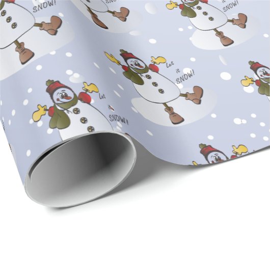 Lass es Schnee Snowman | Weihnachten Geschenkpapier (Rolleneckpunkt)
