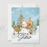 Lass es Schnee Snowman Weihnachten Mitteilungskarte<br><div class="desc">Ein lustiges Design für Weihnachten</div>