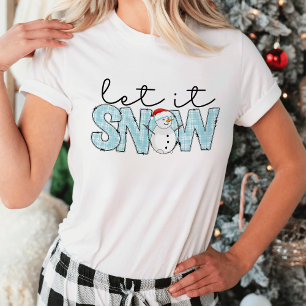 Lass es Schnee Snowman Weihnachten T-Shirt