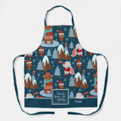 Lass es Schnee Süße Tier Name Blue Kitchen Schürze (Vorderseite)