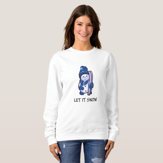 Lass es Schnee Sweatshirt von Snowman Bereit zum S (Vorne ganz)