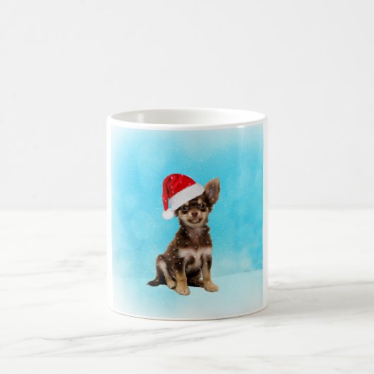 Lass es Schnee Weihnachten Chihuahua Hund tragen H Kaffeetasse (Mittel)