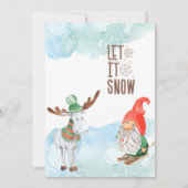 Lass es Schnee Weihnachten Gnome und Elch (Vorderseite)