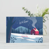 Lass es Schnee Weihnachten Party Einladung (Stehend Vorderseite)