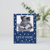 Lass es Schnee Weihnachten Weihnachts-Foto Postkar (Stehend Vorderseite)