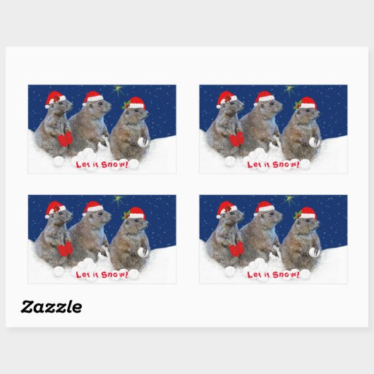 Lass es Schnee Weihnachtsaufkleber Rechteckiger Aufkleber (Blatt)